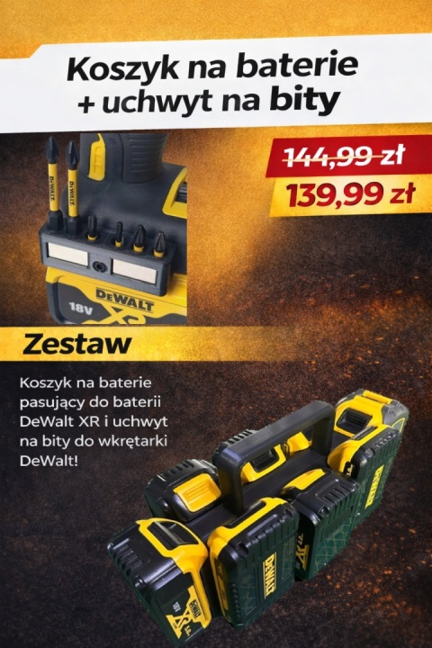 Koszyk na baterie + uchwyt na bity