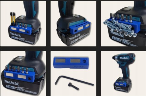 Magnetyczny uchwyt na bity do narzędzi Makita - Lewy, niebieski